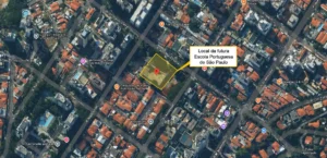 planta de localização da futura Escola Portuguesa de São Paulo